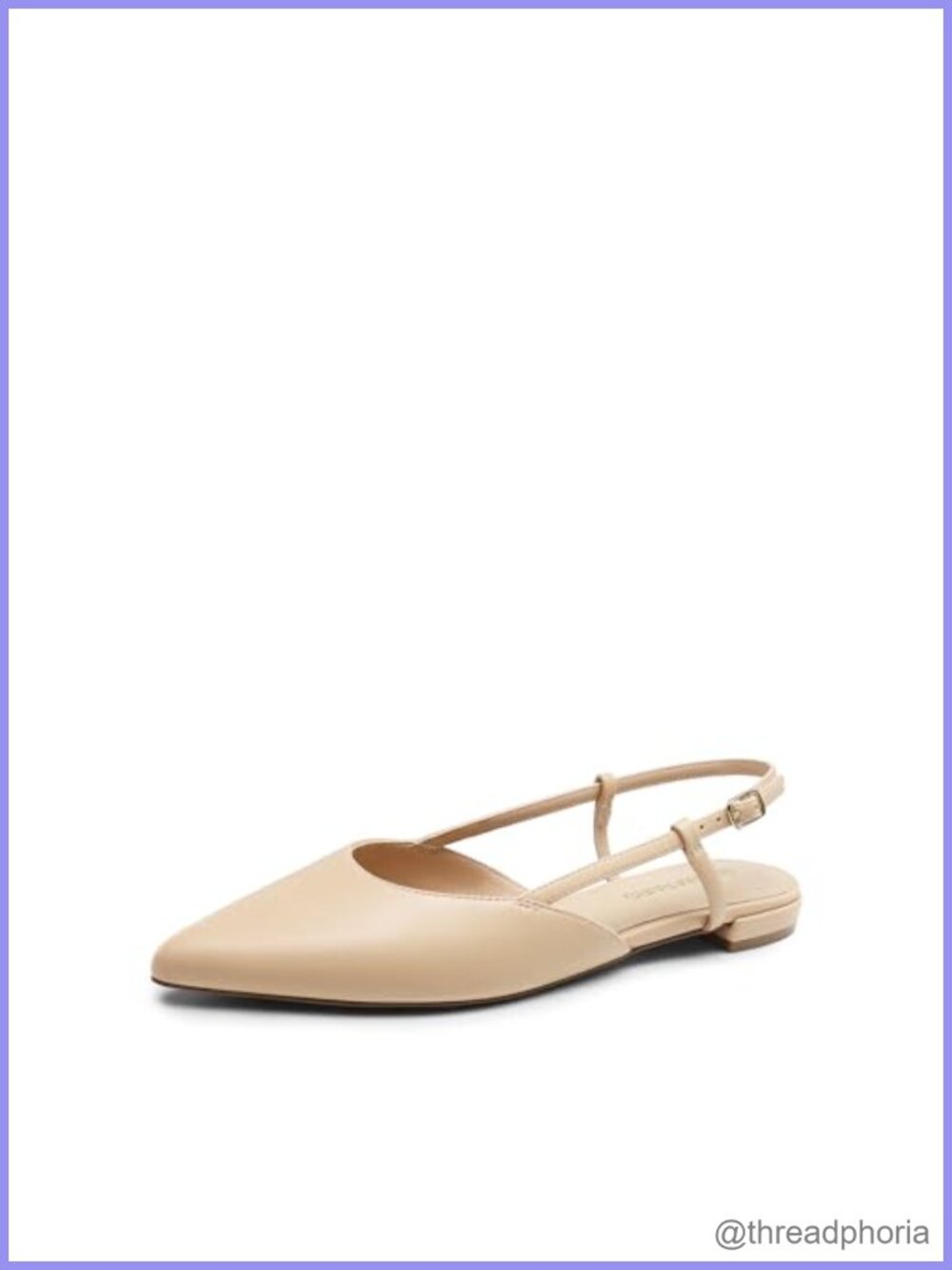 Women's Slingback Pointed Toe Dress Ballet Flats Faux Leather